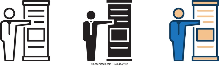 Exhibitor icon , vector illustration