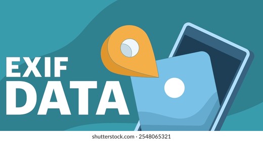 Concepto de datos EXIF que destaca los metadatos de Imagen, las Configuraciones de la cámara y los detalles de la foto, como la fecha, la hora, la exposición y la geolocalización. Importante para fotógrafos y gestión de activos digitales.	
