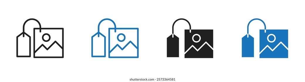 Exif eraser icon Flat line symbol