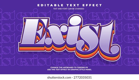 Exist editable text effect in modern trend style