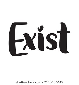 exist text on white background.