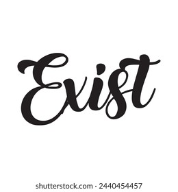 exist text on white background.