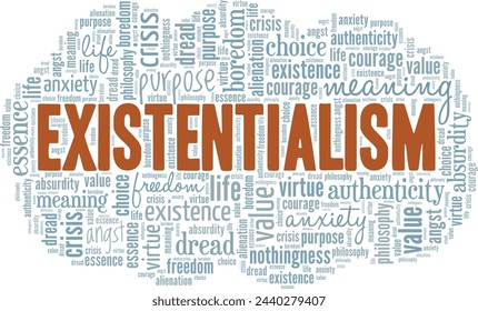 Existentialism word cloud conceptual design isolated on white background.