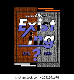existing cool awesome typography tee design vector illustration,element vintage artistic apparel product