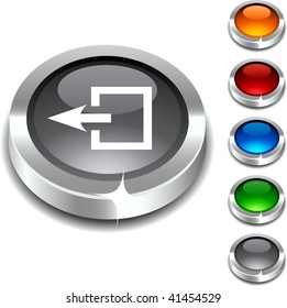  Exit 3d button set. Vector illustration.