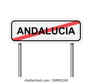 Exit of Andalusia, Spain road sign vector