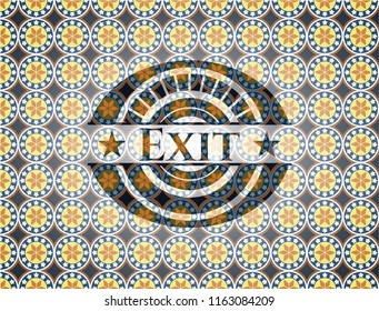 Exit arabesque emblem. arabic decoration.