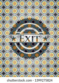 Exit arabesque emblem background. arabic decoration.