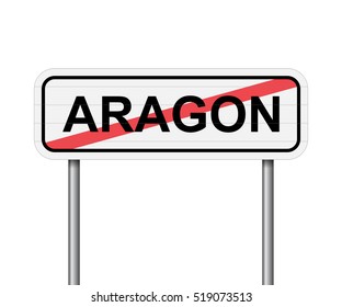 Exit of Aragon, Spain road sign vector