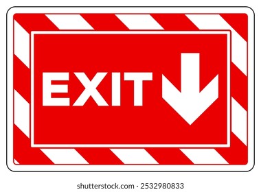 Exit Arrow Down Symbol Sign, Vector Illustration, Isolate On White Background Label.EPS10