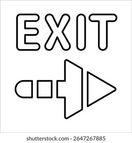 Ícone de Seta para Sair, gráficos de Vetor de Linha