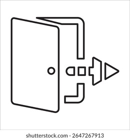 Exit Arrow Icon, Line Vector graphics