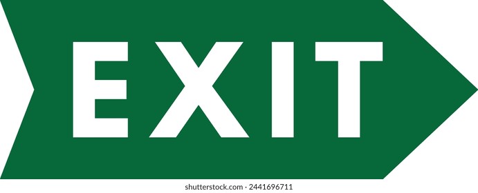 Exit arrow icon vector in trendy style  isolated on white background  . Green emergency exit sign