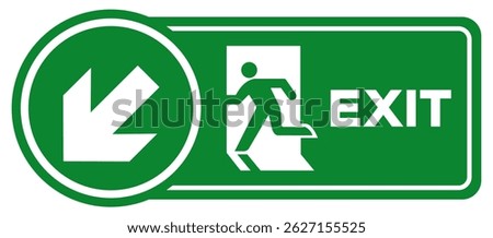 Exit Arrow Left Down Symbol Sign, Vector Illustration, Isolate On White Background Label.EPS10