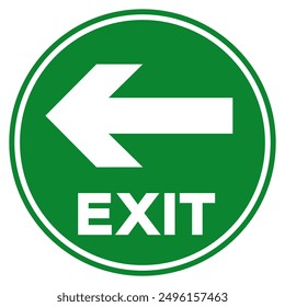 Exit Arrow Left Symbol Sign, Vector Illustration, Isolate On White Background Label.EPS10