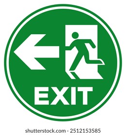 Exit Arrow Left Symbol Sign, Vector Illustration, Isolate On White Background Label.EPS10