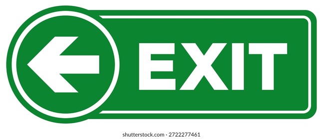 Sinal de Símbolo de Seta para a Esquerda de Saída, Ilustração de Vetor, Isolar no Rótulo de Plano de Fundo Branco.EPS10