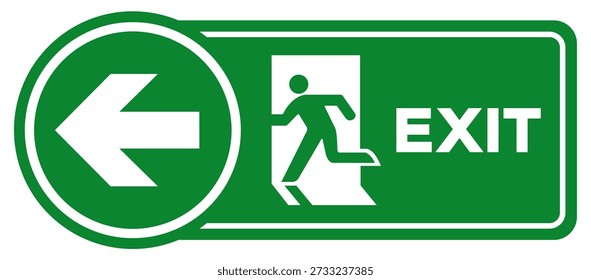 Seta de saída, Sinal de símbolo esquerdo, Ilustração vetorial, Isolar na etiqueta de fundo branca.EPS10