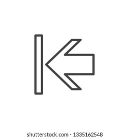 Exit arrow line icon. linear style sign for mobile concept and web design. Arrow left point outline vector icon. Symbol, logo illustration. Pixel perfect vector graphics