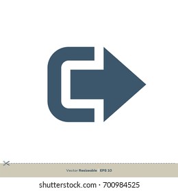 Exit Arrow / Log Out Icon Logo Template Illustration Design. Vector EPS 10.
