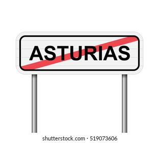 Exit of Asturias, Spain road sign vector