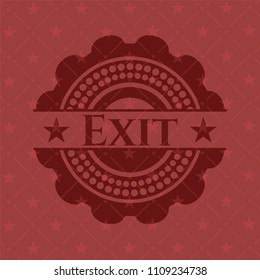  Exit badge with red background