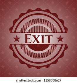 Exit badge with red background