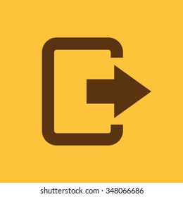 The exit bag icon. Logout and output, outlet, out symbol. Flat Vector illustration