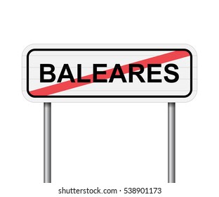 Exit of Balearics, Spain road sign vector