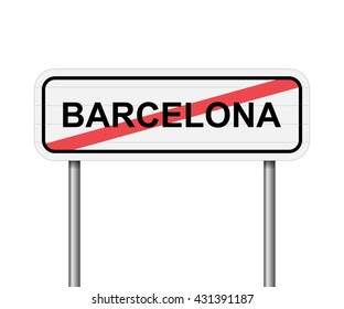 Exit of  Barcelona Spain road sign vector