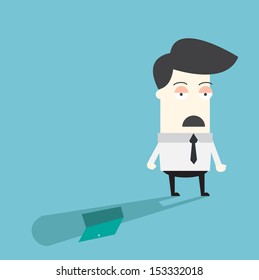Exit behind business man. Vector