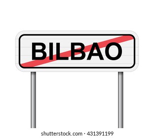 Exit of Bilbao Spain road sign vector