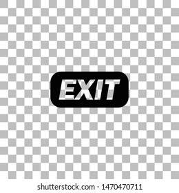 Exit. Black flat icon on a transparent background. Pictogram for your project