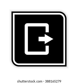 exit  - black vector icon