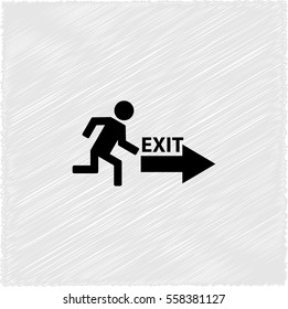 exit - black  vector icon