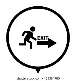 exit - black vector icon ; map pointer