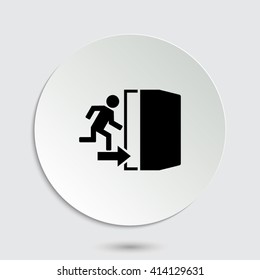 exit - black vector icon  with shadow