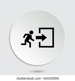 exit - black vector  icon with shadow