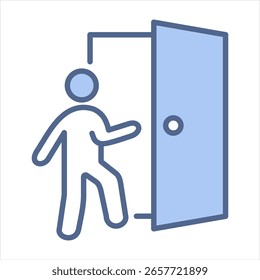 Sair da ilustração do vetor de ícone azul