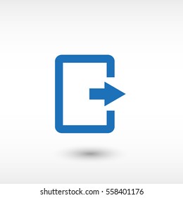 exit - blue  vector icon