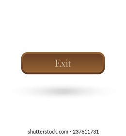 Exit  brown vector button for a site
