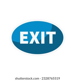 Exit Button In Blue Color Oval Shape

