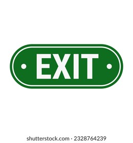 Exit Button In Green Color Rounded Rectangle Shape With White Line

