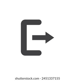 Exit Button and Logout Icons. Egress Point and Sign Out Symbols.