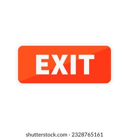 Exit Button In Orange Color Rectangle Shape
