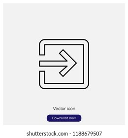 Exit button sign icon in trendy flat style isolated on grey background, modern symbol vector illustration for web