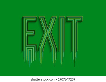 Salir de Línea caligráfica Arte Texto Cartel ilustración vectorial Diseño.