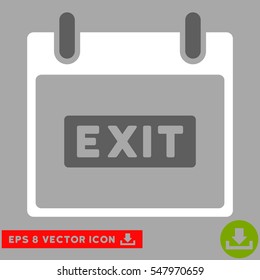 Exit Caption Calendar Day icon. Vector EPS illustration style is flat iconic bicolor symbol, dark gray and white colors.