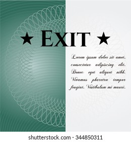 Exit card, colorful, nice design