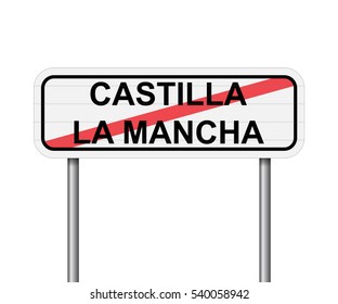 Exit of Castilla La Mancha, Spain road sign vector